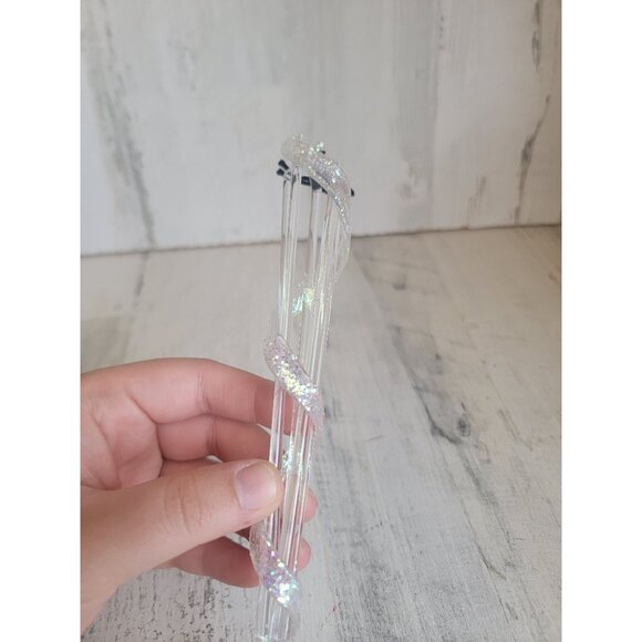 Acrylic spiral icicle glitter ornament Xmas decor - Picture 3 of 8